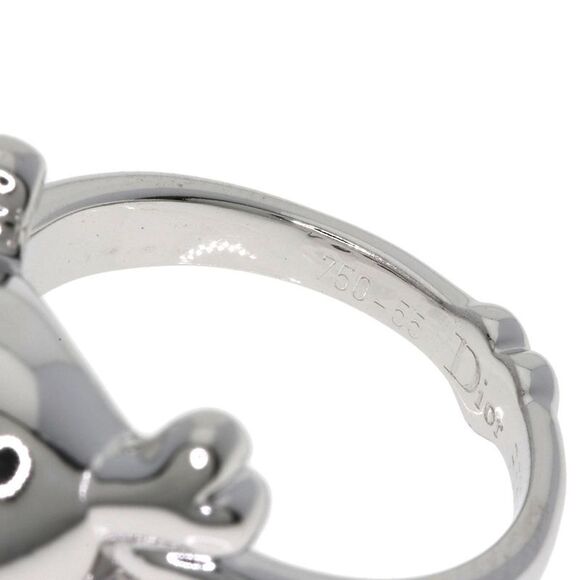 DIOR Tete De Mall Skull Diamond #55 Ring 18K White Gold Women's - Picture 8 of 13